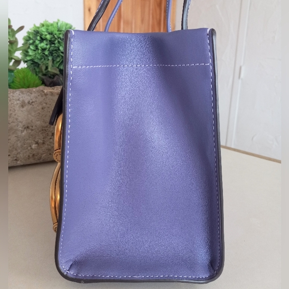 Coach Cashin Carry Tote 22, Double Kisslock, Purple - Picture 14 of 15